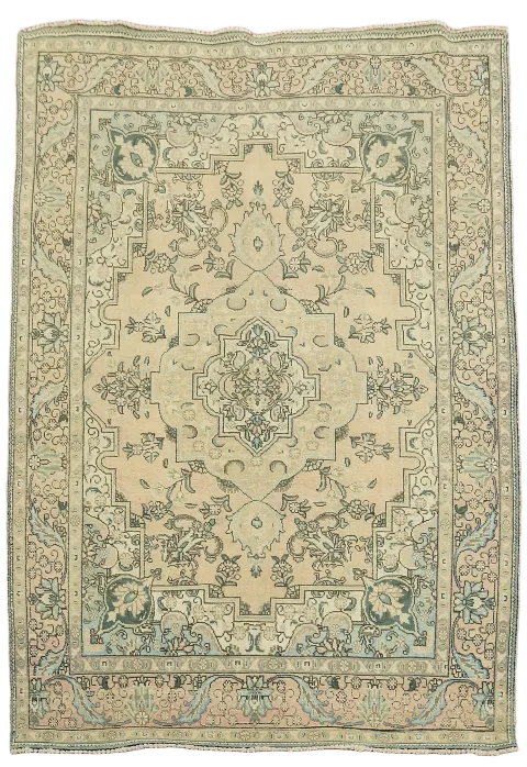 Vintage Wool Tabriz Persian Area Rug 7x10