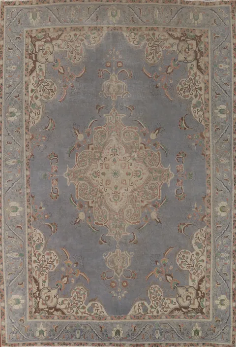 Handmade Blue Tabriz Persian Area Rug 9x12
