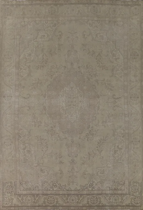 Handmade Wool Distressed Tabriz Persian Rug 9x13