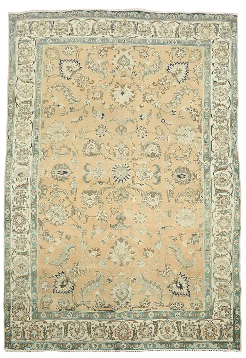 Vintage Floral Tabriz Persian Area Rug 7x11
