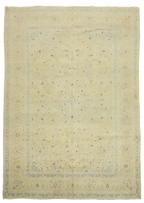 Vintage Wool Muted Kashan Persian Area Rug 8x12