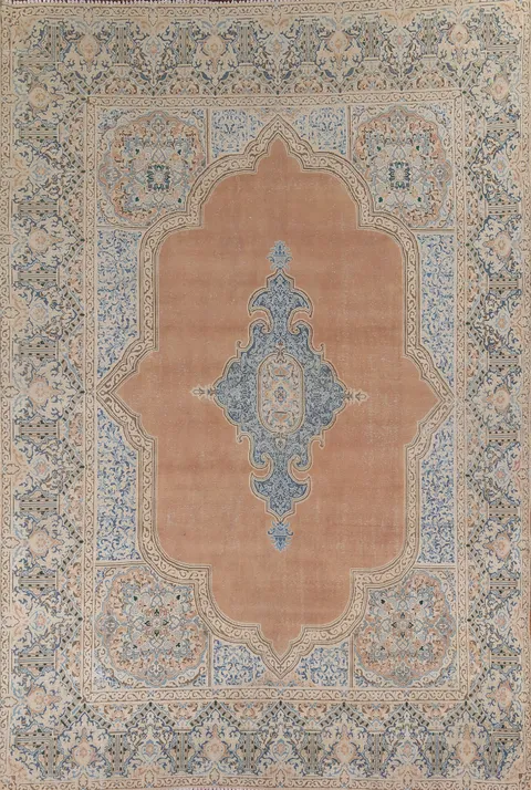 Vintage Wool Kerman Persian Area Rug 9x13