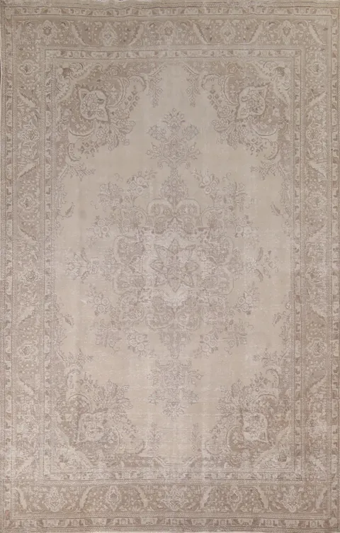 Muted Distressed Tabriz Persian Area Rug 8x11