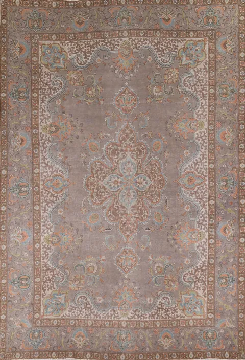 Vintage Wool Tabriz Persian Area Rug 10x13