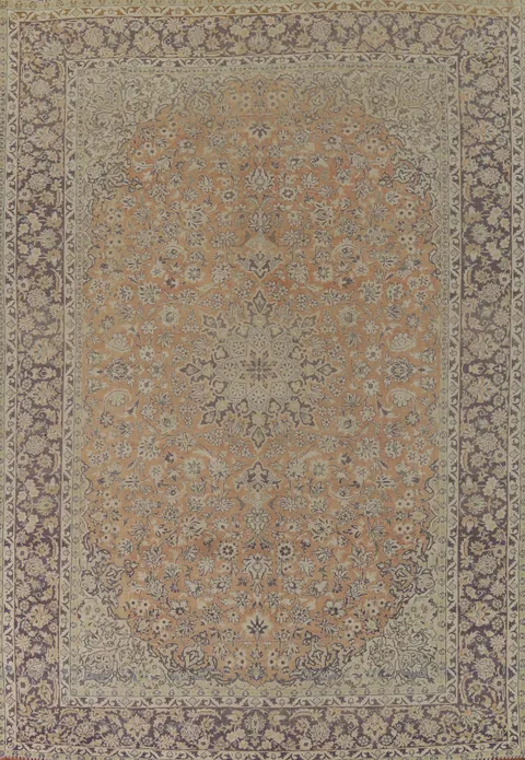 Handmade Floral Kashan Persian Area Rug 9x13