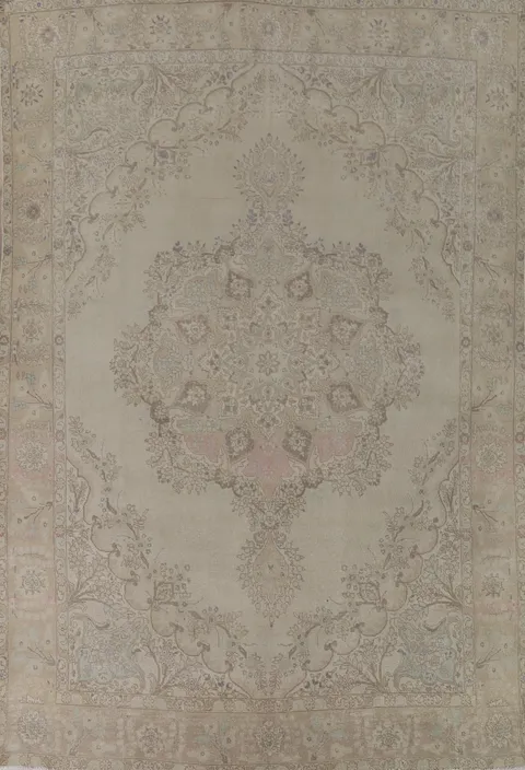 Earth Tone Wool Tabriz Persian Area Rug 9x13