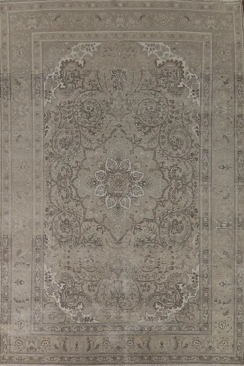 Distressed Wool Tabriz Persian Area Rug 8x11
