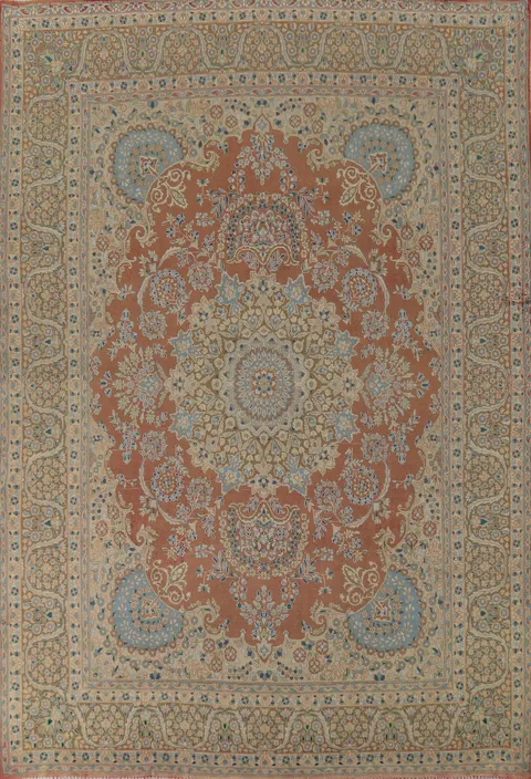 Vintage Floral Kerman Persian Area Rug 10x13