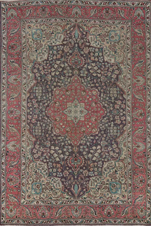 Vintage Floral Tabriz Persian Area Rug 6x10