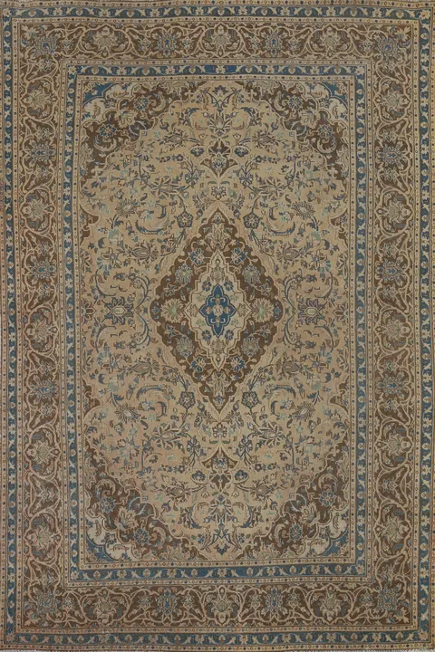 Traditional Floral Mashad Persian Area Rug 6x9