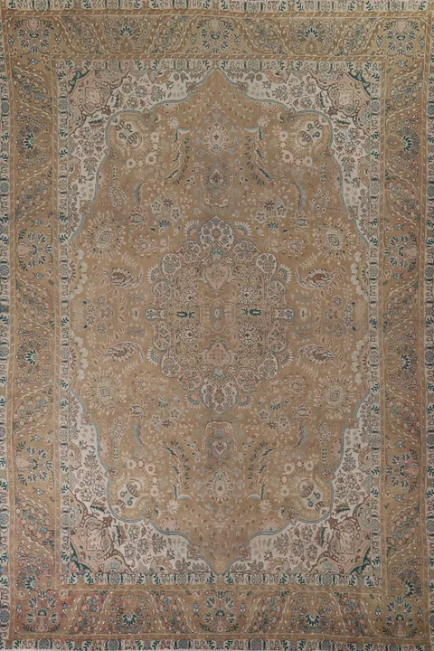 Vintage Wool Tabriz Persian Area Rug 9x13