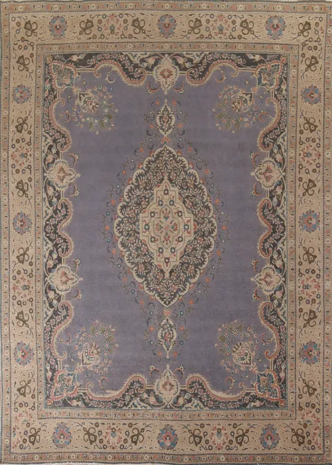 Vintage Wool Tabriz Persian Area Rug 10x13