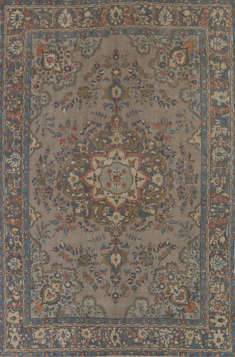 Vintage Wool Tabriz Persian Area Rug 9x13