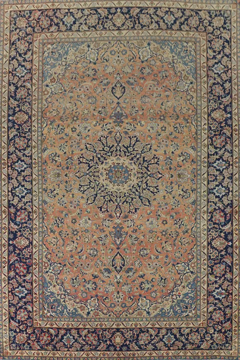 Vintage Wool Orange Najafabad Persian Area Rug 10x13