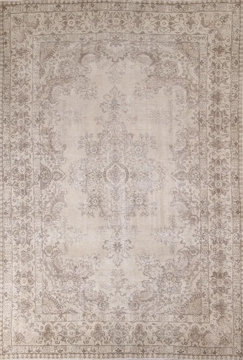 Distressed Muted Tabriz Persian Area Rug 8x11