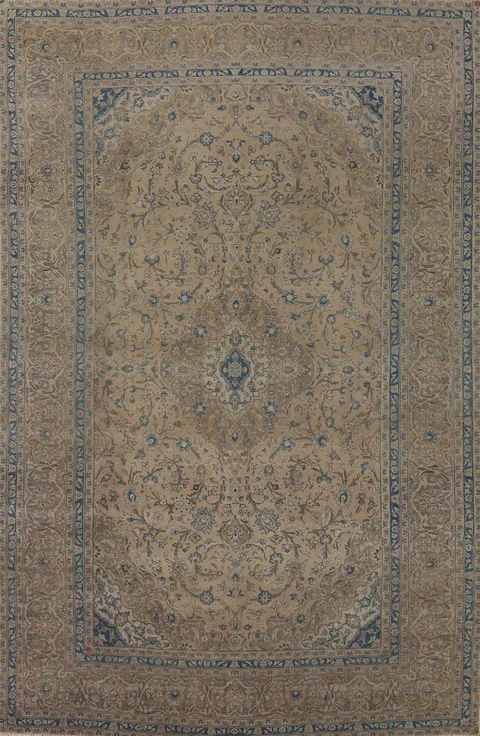 Traditional Floral Mashad Persian Area Rug 8x12