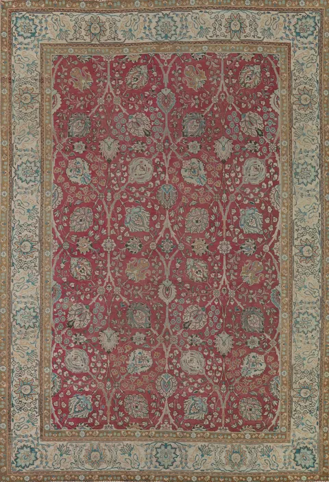 All-Over Floral Tabriz Persian Area Rug 8x11