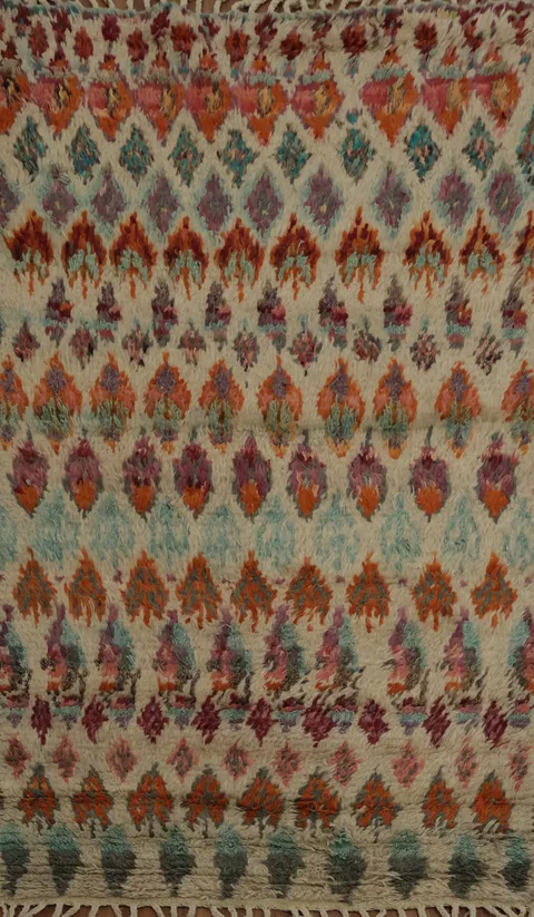 Vibrant Geometric Bliss Trellis Plush Moroccan Oriental Rug 4x6