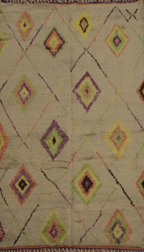 Trellis Geometric Moroccan Wool Area Rug 5x8