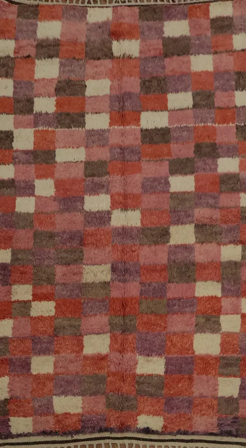 Cozy Multicolor Checkered Moroccan Area Rug 5x8 for Vibrant Living Spaces