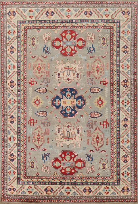Geometric Kazak Living Room Area Rug 7x10