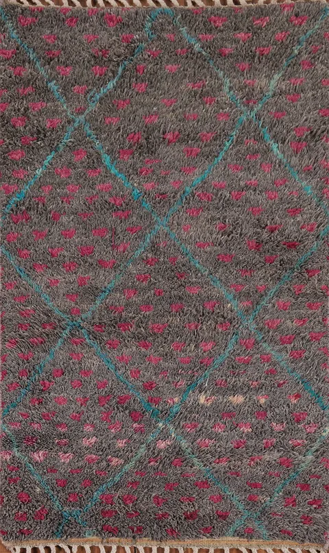 Trellis Plush Geometric Moroccan Oriental Rug 3x6