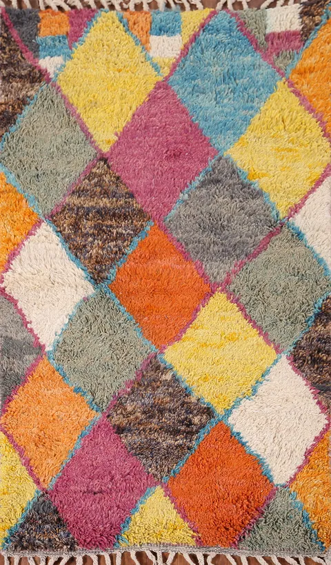 Colorful Trellis Plush Moroccan Accent Rug 3x5