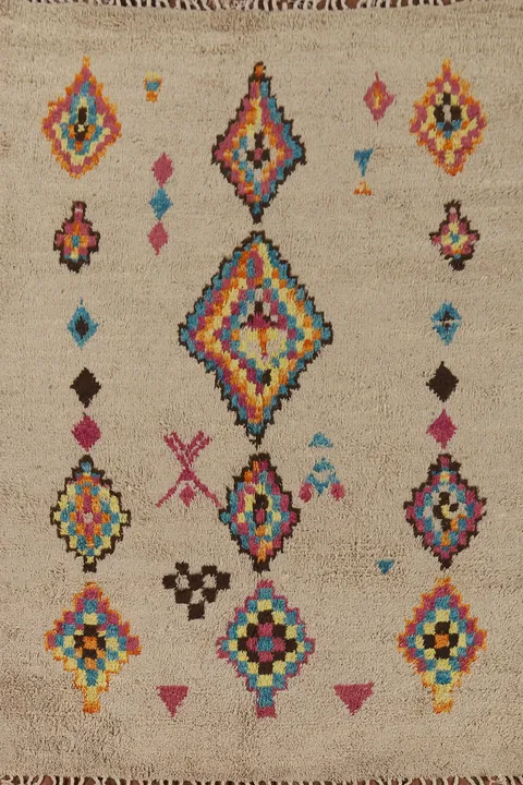 Geometric Plush Moroccan Wool Area Rug 6x9