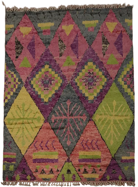 Geometric Vibrant Colors Modern Plush Moroccan Area Rug 8x11