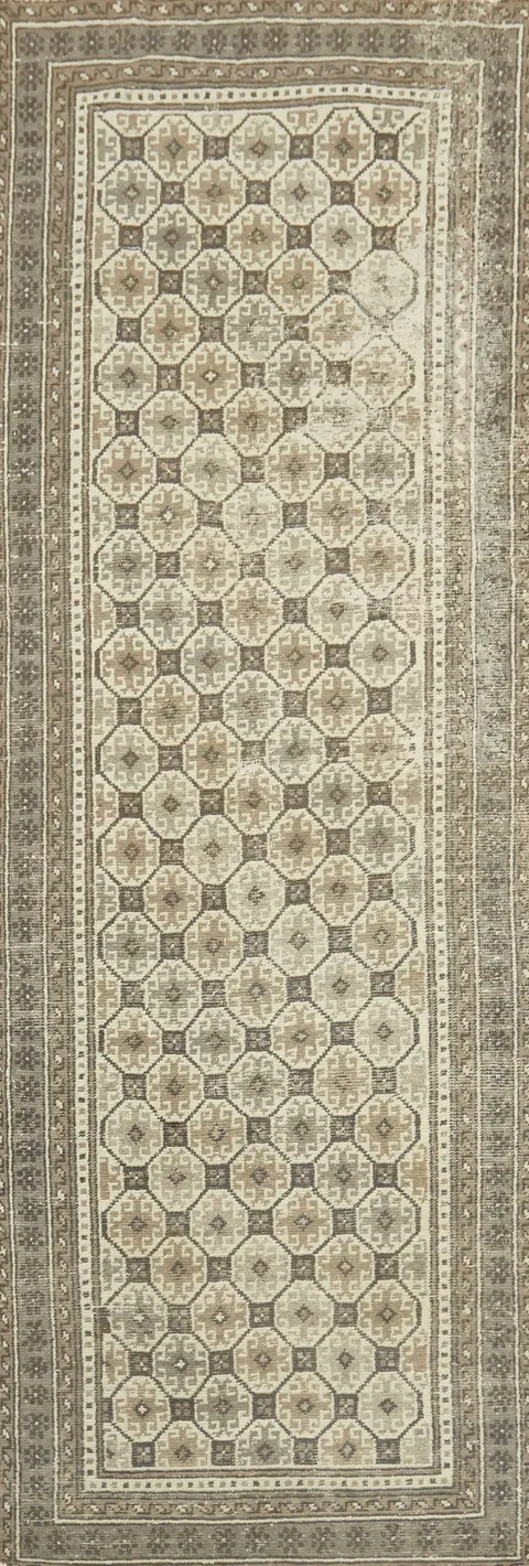 Distressed Wool Balouch Persian Runner Rug 3x9