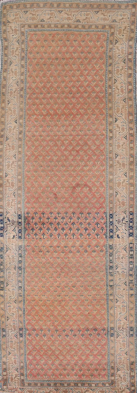 Distressed Wool Botemir Persian Runner Rug 3x10