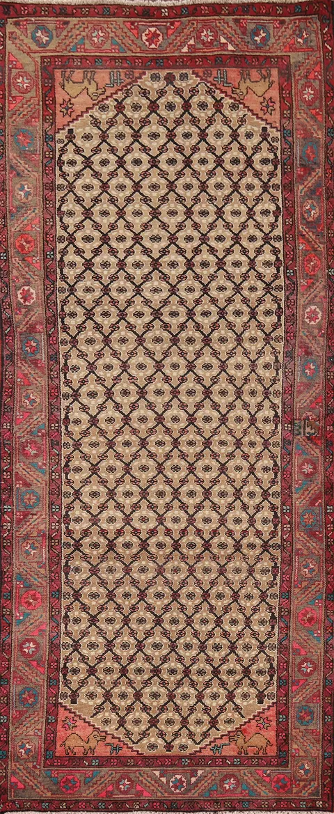 Geometric Wool Koliaei Persian Runner Rug 4x10
