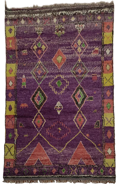 Handmade Moroccan Area Rug 9x13 with Vibrant Geometric Motifs