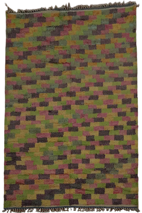 Geometric Blocks Moroccan Area Rug 7x10 for a Contemporary Look
