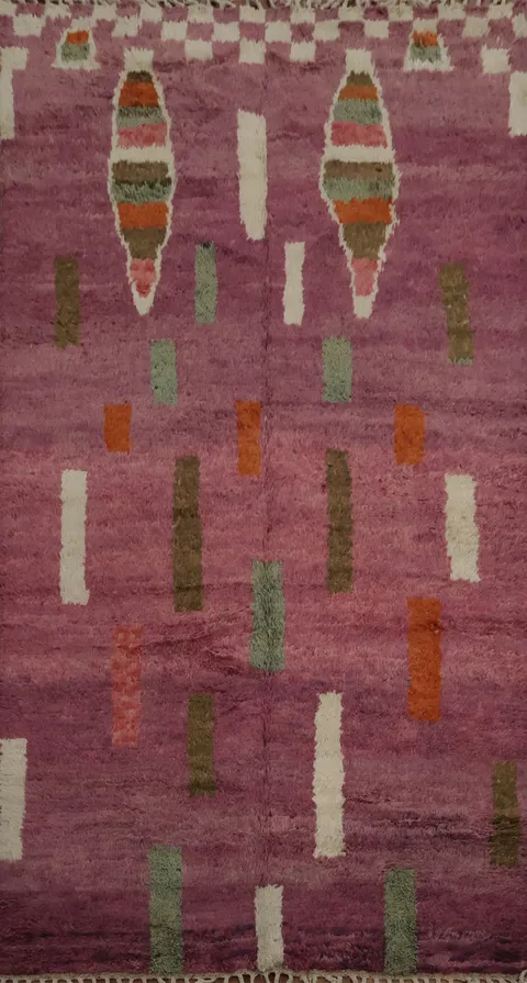 Vibrant Patterns in Artistic Plush Moroccan Area Rug 6x10