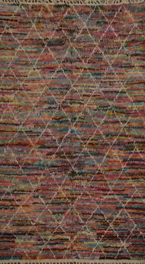 Pastel Moroccan Area Rug 6x10 Detailed Artisan Craftsmanship