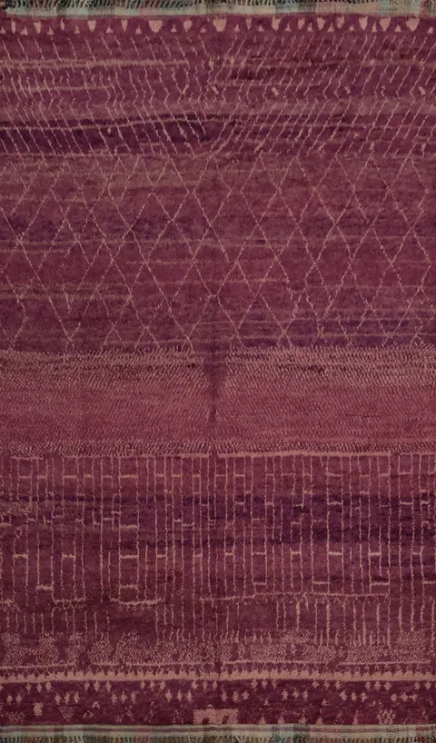 Stylish Plush Moroccan Large Rug 10x15 with Unique Geometric Design