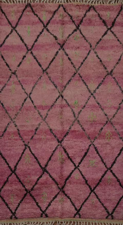 Soft Pink Plush Moroccan Area Rug 5x9 Add Sophisticated Flair to Rooms