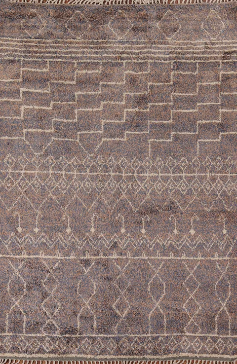 Handmade Plush Moroccan Wool Area Rug 7x10