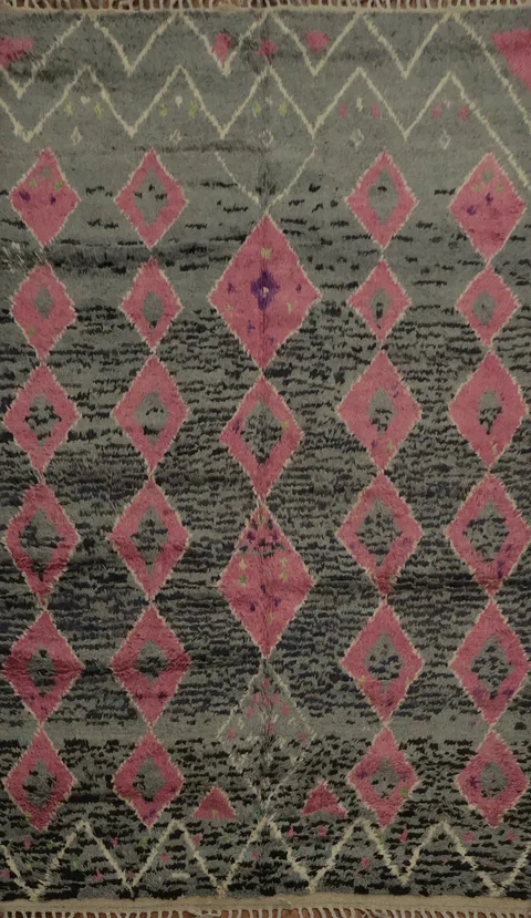 All-Over Geometric Moroccan Wool Area Rug 6x10