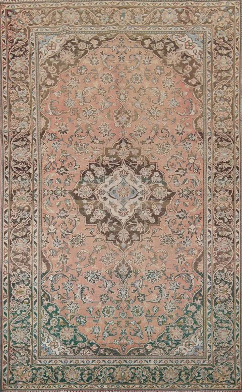 Traditional Mashad Persian Area Rug 6x10