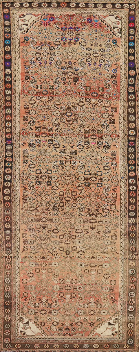 Geometric Hamedan Persian Runner Rug 3x10