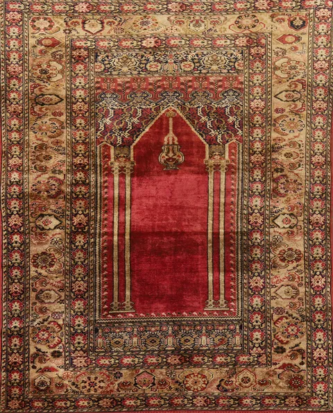 100% Silk Antique Anatolian Turkey Rug 4x6