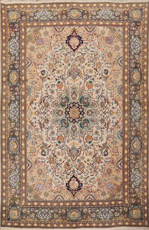 Handmade Wool Tabriz Persian Area Rug 6x9