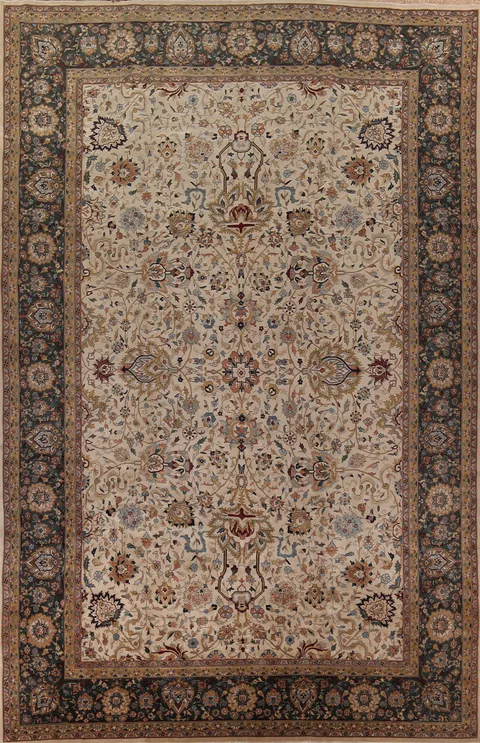 All-Over Large Agra Handmade Indian Rug 12x18