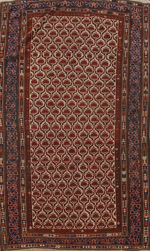 Pre-1900 Antique Vegetable Dye Shirvan Persian Area Rug 5x9