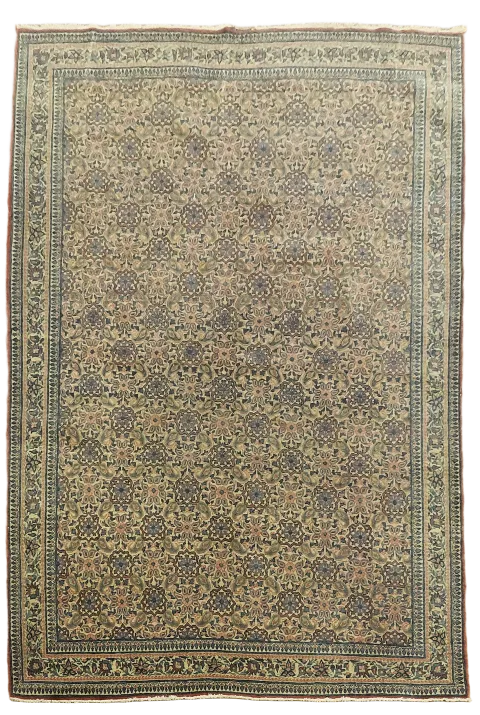 Antique Wool Floral Qum Persian Rug 4x8