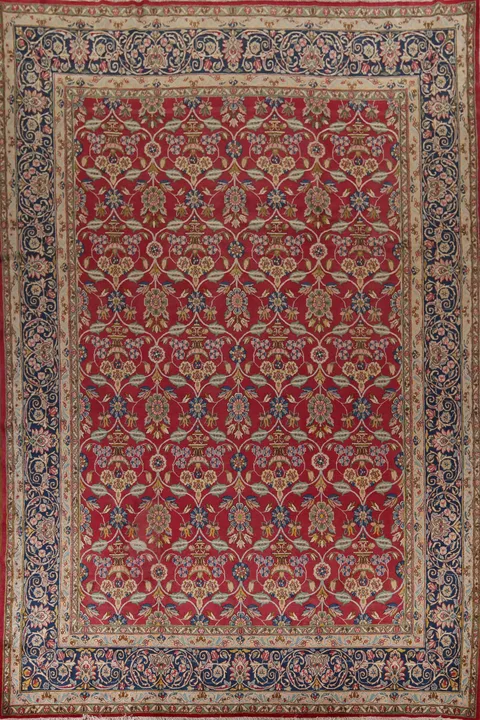 Pink Red Floral Kerman Large Persian Rug 10x14