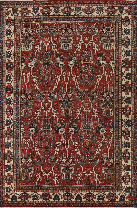 All-Over Vintage Bakhtiari Persian Area Rug 9x13