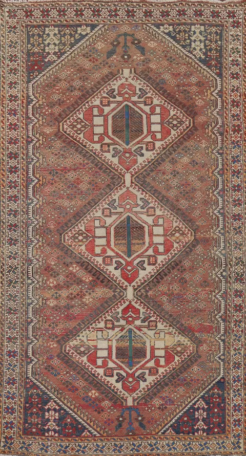 Tribal Wool Bakhtiari Persian Living Room Rug 5x10
